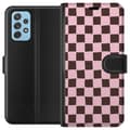 Kompatibelt Plånboksfodral till Samsung Galaxy A72 5G Rosa schackrutor rosa