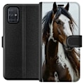 Miniatyrbillede 1 af 3: Samsung Galaxy A71 Tegnebogsetui Hest Dyrsmotiv Grafisk Design Natur Kraftfuldt Motiv Populært Vægkunst Dyretema Ridning