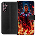 Miniatyrbillede 1 af 3: Samsung Galaxy A14 5G Tegnebogsetui Ronaldo Inferno - fodboldhelt i flammer
