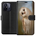 Miniatyrbillede 1 af 3: Xiaomi Redmi 12C Tegnebogsetui Ugle Nysgerrig Blik Fuglemotiv Skov Natur Grafisk Design Populært Motiv Dyr Tema Dekoration