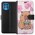 Pikkukuva 1 / 3: Motorola Edge S Lompakkokotelo Kawaii Capybara Sydän Anime-ty