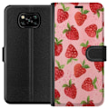 Pikkukuva 1 / 3: Xiaomi Poco X3 NFC Lompakkokotelo Mansikkahaaveet - Retrot tyyli mansikkakuviointi