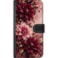 Kompatibelt Lommeboketui til Xiaomi 13T Vinrøde georginer rosa