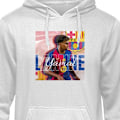 Miniatyrbild 1 av 8: Barn-Hoodie | Mjuk Huvtröja för Barn Lamine Yamal FCB grå 9-11 År