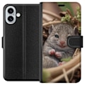 Miniatyrbillede 1 af 3: Apple iPhone 16 Plus Tegnebogsetui Rotte Smilende Dyremotiv By Motiv Urban Grafisk Design Populært Sjovt Motiv Kunstart Stil