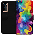 Miniatyrbild 1 av 3: Huawei P40 Plånboksfodral Color Splash Abstrakt Konst Design Färgstarkt Mönster Modern Populär Väggkonst Grafiskt Trend