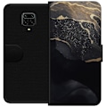 Pikkukuva 1 / 3: Xiaomi Redmi Note 9S Lompakkokotelo Musta kulta abstrakti