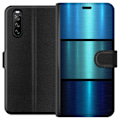 Miniatyrbillede 1 af 3: Sony Xperia 10 III Tegnebogsetui Blå Metallic Striber