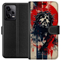 Pikkukuva 1 / 3: Xiaomi Redmi Note 12 Pro Lompakkokotelo Jeesus ristillä - kristillinen aihe vahvalla symboliikalla uskosta ja toivosta
