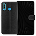 Miniatyrbillede 1 af 3: Huawei P30 lite Tegnebogsetui Sorte Bølger