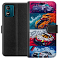 Pikkukuva 1 / 3: Motorola Moto E13 Lompakkokotelo Nopeat Autot - Piirretty Kuvi