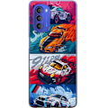 Pikkukuva 1 / 3: Motorola Moto G51 5G Läpinäkyvä kuori Nopeat Autot - Piirretty Kuvio Toiminnalla