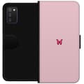 Kompatibel Tegnebogsetui til Samsung Galaxy A03s Pink sommerfugl