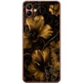 Kompatibel Mobilcover til Samsung Galaxy A04 Gylden Noir-blomstring sort