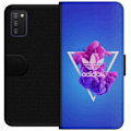 Pikkukuva 1 / 3: Samsung Galaxy A03s Lompakkokotelo Adidas-inspiroitunut sininen muotoilu - urheilullinen motiivi retro-vibeillä sinisissä sävyissä