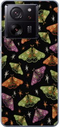 Kompatibel Mobilcover til Xiaomi 13T Sort sommerfuglegrafik sort