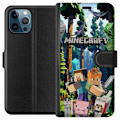 Pikkukuva 1 / 3: Apple iPhone 12 Pro Lompakkokotelo Minecraft-matkapuhelinkotelo metsällä ja pikselityylisillä hahmoilla