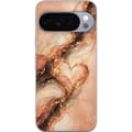 Kompatibel Mobilcover til Google Pixel 11 Pro XL Marmorhjerte orange
