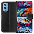 Pikkukuva 1 / 3: OnePlus 9 Lompakkokotelo Nopeat Autot - Piirretty Kuvio Toimin