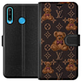 Miniatyrbillede 1 af 3: Huawei P30 lite Tegnebogsetui Louis Vuitton Teddybjørn Mønster Luksus Mode Design Populært Motiv Mode Trend Luksuriøse Accessories