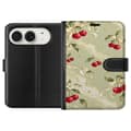 Yhteensopiva Lompakkokotelo Apple iPhone Duo Kirsikankukka vihreä