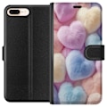Pikkukuva 1 / 3: Apple iPhone 8 Plus Lompakkokotelo Sydämet Rakkaus Graafinen Suunnittelu Romanttinen Teema Suosittu Symboli Graafinen Malli Koristelu