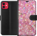 Kompatibel Tegnebogsetui til Apple iPhone 11 Kaktus og venner – lyserødt glitter