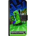 Miniatyrbillede 3 af 3: OnePlus 6T Tegnebogsetui Minecraft Creeper mobilskal i klassisk grön pixelstil
