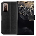 Miniatyrbillede 1 af 3: Samsung Galaxy S20 FE Tegnebogsetui Sort guld abstrakt