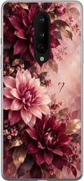 Kompatibelt Mobilskal till OnePlus 8 Vinröda dahlior rosa