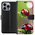 Pikkukuva 1 / 3: Apple iPhone 16 Pro Max Lompakkokotelo Leppäkerttu Hyönteinen Onni Symboli Luontoaihe Suosittu Graafinen Motiivi Koristelu Kesäkiertue