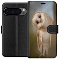 Miniatyrbillede 1 af 3: Google Pixel 9 Pro XL Tegnebogsetui Ugle Nysgerrig Blik Fuglemotiv Skov Natur Grafisk Design Populært Motiv Dyr Tema Dekoration