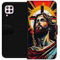Pikkukuva 1 / 3: Huawei P40 lite Lompakkokotelo Jeesus ja Kortti - uskonnollinen motiivi syvällä symboliikalla
