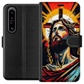 Pikkukuva 1 / 3: Sony Xperia 1 IV Lompakkokotelo Jeesus ja Kortti - uskonnollin