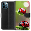 Pikkukuva 1 / 3: Apple iPhone 12 Pro Max Lompakkokotelo Leppäkerttu Hyönteinen Onni Symboli Luontoaihe Suosittu Graafinen Motiivi Koristelu Kesäkiertue