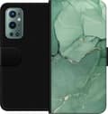 Kompatibel Tegnebogsetui til OnePlus 9 Pro Grøn Marmor