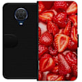 Miniatyrbild 1 av 3: Nokia G20 Plånboksfodral Jordgubbsmönster – sött motiv med sommarkänsla
