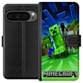 Pikkukuva 1 / 3: Google Pixel 9 Pro XL Lompakkokotelo Minecraft Creeper mobilskal i klassisk grön pixelstil