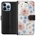 Miniatyrbillede 1 af 4: Apple iPhone 13 Pro Tegnebogsetui Romantiske blomster
