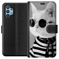 Miniatyrbillede 1 af 3: Samsung Galaxy A32 5G Tegnebogsetui Fancy Kat