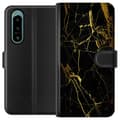 Kompatibelt Plånboksfodral till Sony Xperia 5 IV Marble Black&Gold