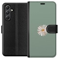 Miniatyrbillede 1 af 3: Samsung Galaxy A25 Tegnebogsetui Grøn Minimalblomst - stilful