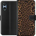 Kompatibel Tegnebogsetui til Sony Xperia 10 VI Vild leopard brun