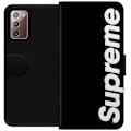 Miniatyrbillede 1 af 3: Samsung Galaxy Note20 Tegnebogsetui Supreme Sort Hvid Streetwear Design Klassisk Modeikon Trend Urban Stil Grafiskt Motiv Populær