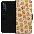 Miniatyrbillede 1 af 3: Sony Xperia 5 II Tegnebogsetui Kawaii capybara mobilcover med flere søde figurer