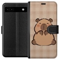 Pikkukuva 1 / 3: Google Pixel 6a Lompakkokotelo Mobilskal kawaii capybara flera figurer japansk stil