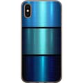 Kompatibelt Mobilskal till Apple iPhone XS Blue Metallic Stripes