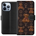 Pikkukuva 1 / 4: Apple iPhone 13 Pro Lompakkokotelo Louis Vuitton Teddykarhu Kuvio Ylellinen Muotisuunnittelu Suosittu Motiivi Muoti-Trendi Ylelliset Asusteet