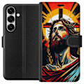 Pikkukuva 1 / 3: Samsung Galaxy S25 Lompakkokotelo Jeesus ja Kortti - uskonnollinen motiivi syvällä symboliikalla