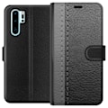 Miniatyrbillede 1 af 3: Huawei P30 Pro Tegnebogsetui Sort & Grå Læder
